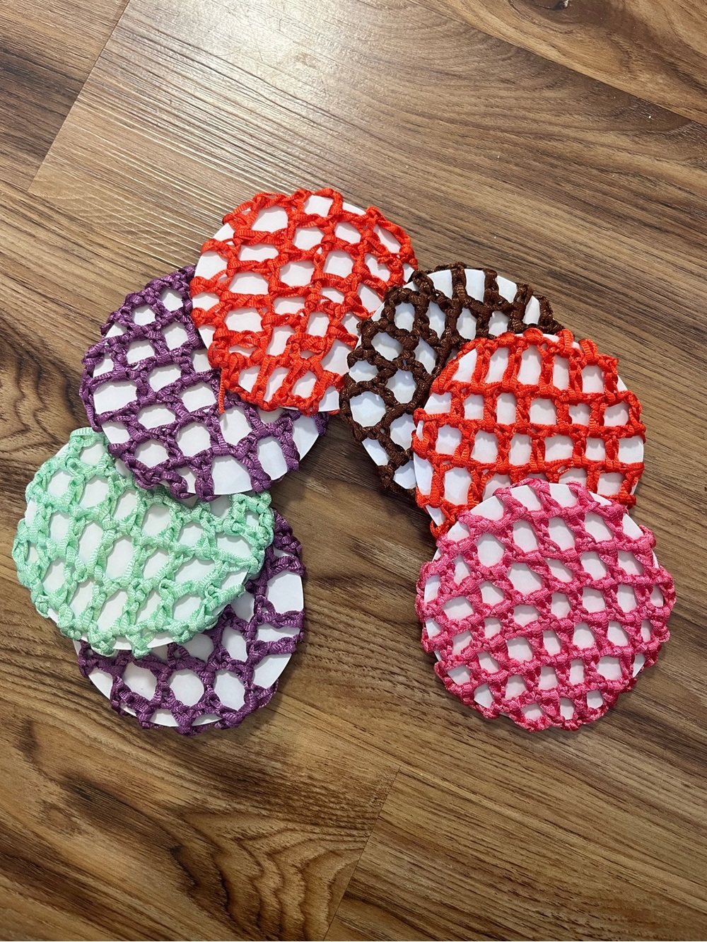 set of crochet hair nets/bun covers